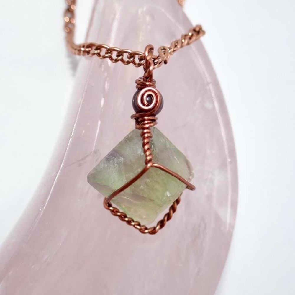 Fluorite Octahedron Necklace